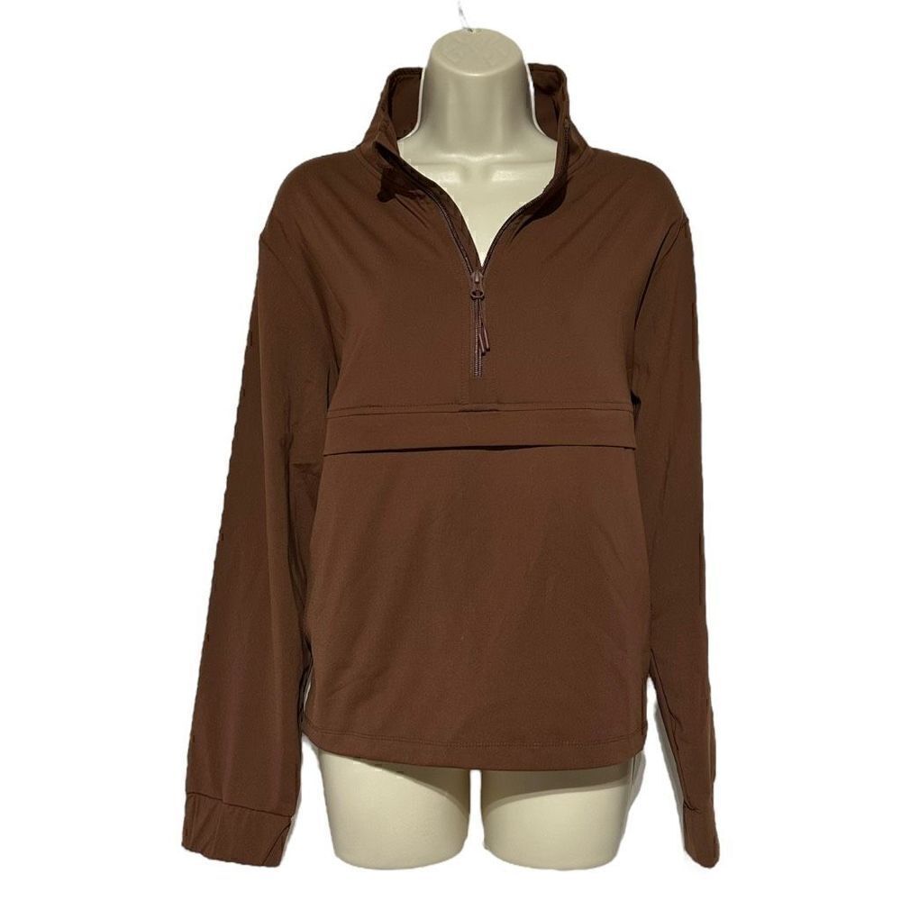 NWT Member's Mark Women's Zipper Front Kangaroo Pocket Long Sleeve Travel Pullov